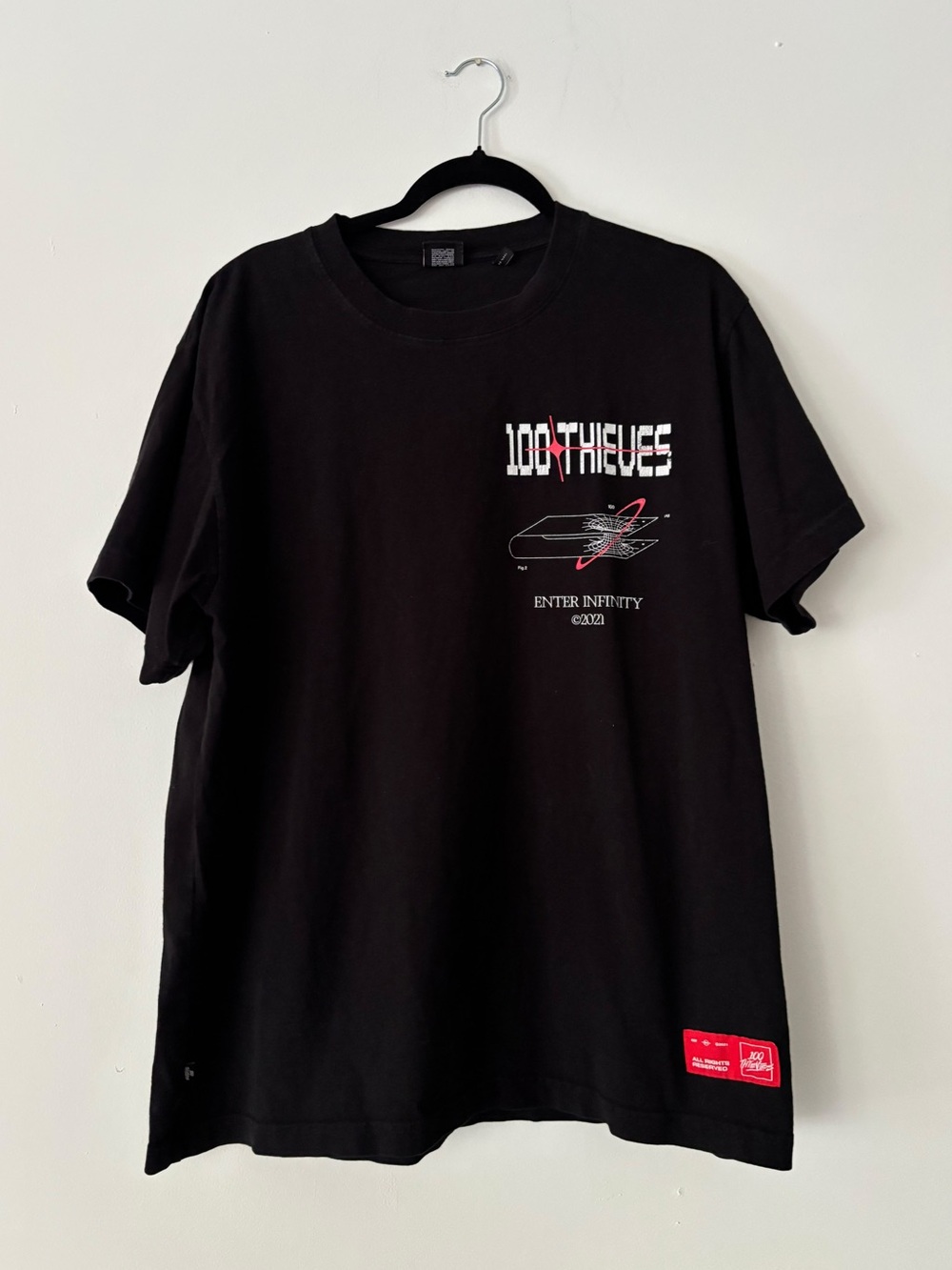 100 Thieves Enter Infinity 2021 Black Graphic Tee Mens XL Made in USA Esports